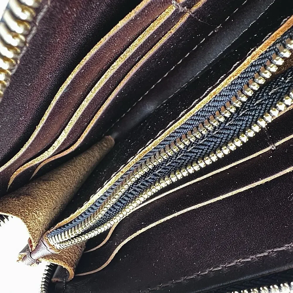 Portland Leather Goods Accordion Zip Wallet Full Grain In Grizzly MSRP $118 NWOT